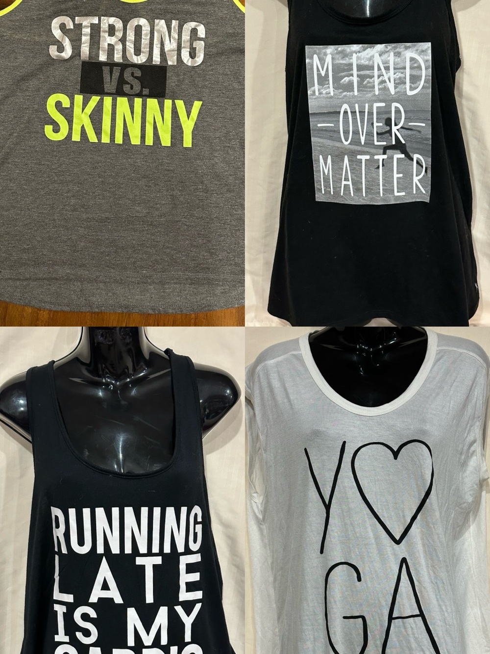 Four workout tank tops